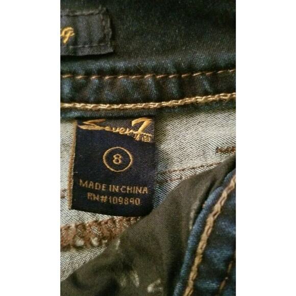 Seven 7 Women Bling Legging Jegging Jeans Blue w/ Gold Metallic Thread size 8 - Picture 7 of 9